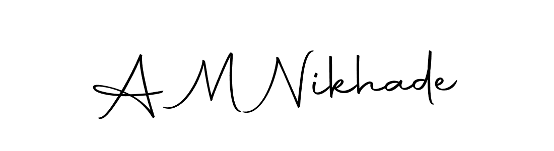 The best way (Autography-DOLnW) to make a short signature is to pick only two or three words in your name. The name A M Nikhade include a total of six letters. For converting this name. A M Nikhade signature style 10 images and pictures png