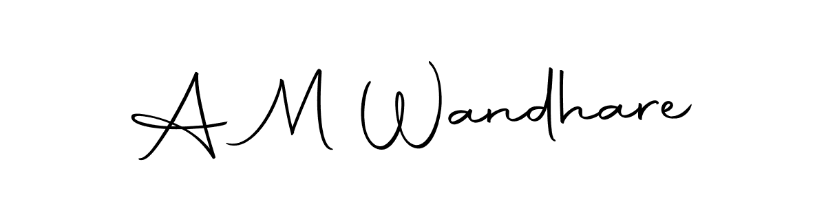 How to make A M Wandhare name signature. Use Autography-DOLnW style for creating short signs online. This is the latest handwritten sign. A M Wandhare signature style 10 images and pictures png