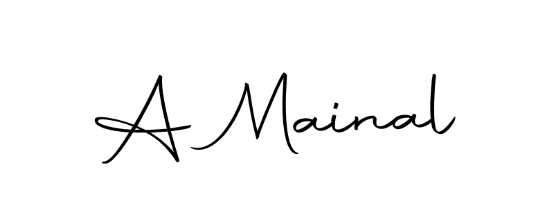 Design your own signature with our free online signature maker. With this signature software, you can create a handwritten (Autography-DOLnW) signature for name A Mainal. A Mainal signature style 10 images and pictures png