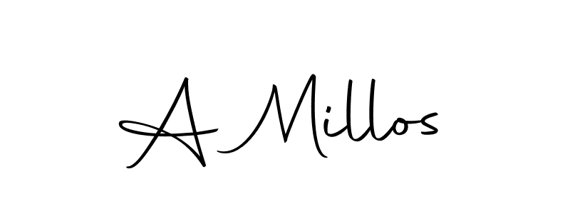 This is the best signature style for the A Millos name. Also you like these signature font (Autography-DOLnW). Mix name signature. A Millos signature style 10 images and pictures png