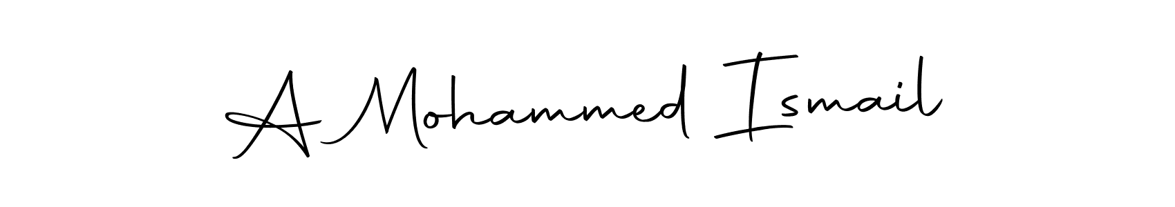 How to make A Mohammed Ismail name signature. Use Autography-DOLnW style for creating short signs online. This is the latest handwritten sign. A Mohammed Ismail signature style 10 images and pictures png