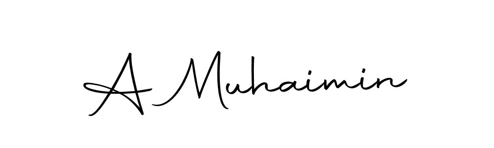 How to make A Muhaimin name signature. Use Autography-DOLnW style for creating short signs online. This is the latest handwritten sign. A Muhaimin signature style 10 images and pictures png
