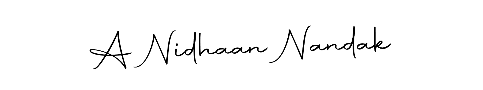 Make a beautiful signature design for name A Nidhaan Nandak. With this signature (Autography-DOLnW) style, you can create a handwritten signature for free. A Nidhaan Nandak signature style 10 images and pictures png