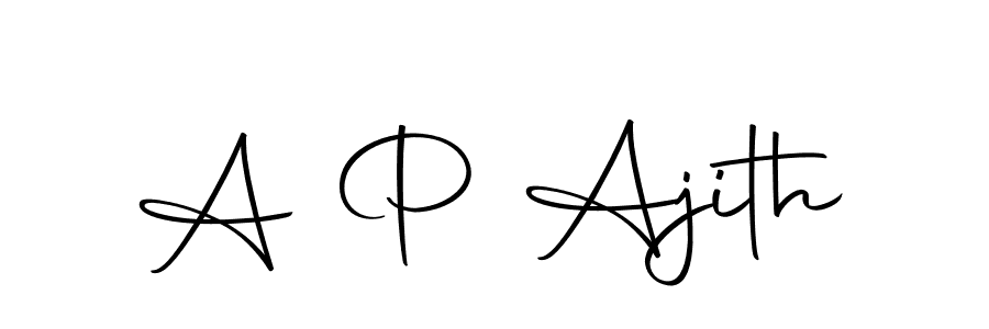 How to make A P Ajith name signature. Use Autography-DOLnW style for creating short signs online. This is the latest handwritten sign. A P Ajith signature style 10 images and pictures png