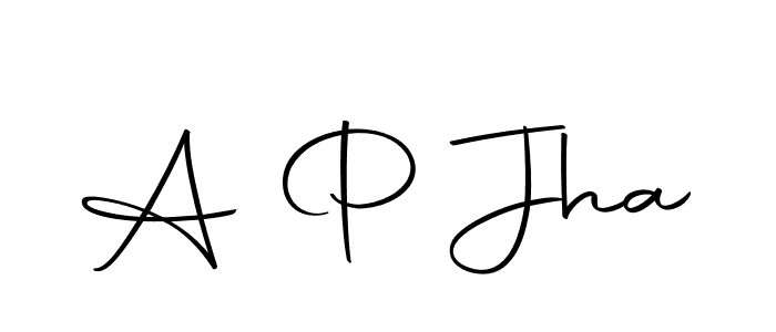 Use a signature maker to create a handwritten signature online. With this signature software, you can design (Autography-DOLnW) your own signature for name A P Jha. A P Jha signature style 10 images and pictures png