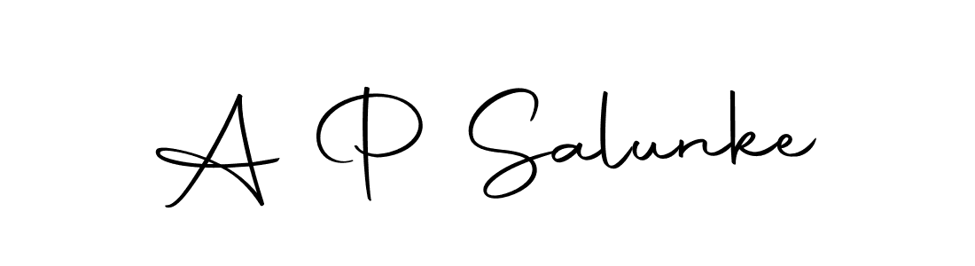 The best way (Autography-DOLnW) to make a short signature is to pick only two or three words in your name. The name A P Salunke include a total of six letters. For converting this name. A P Salunke signature style 10 images and pictures png