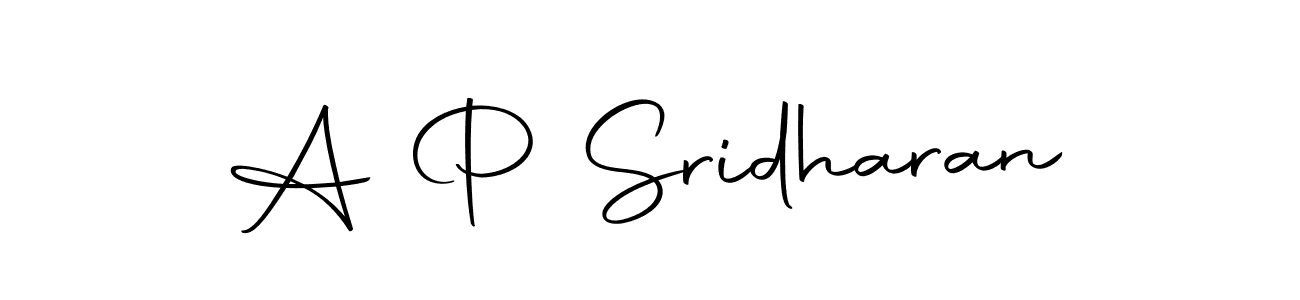 Make a beautiful signature design for name A P Sridharan. Use this online signature maker to create a handwritten signature for free. A P Sridharan signature style 10 images and pictures png