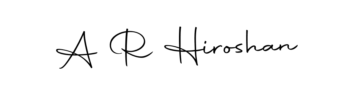 Create a beautiful signature design for name A R Hiroshan. With this signature (Autography-DOLnW) fonts, you can make a handwritten signature for free. A R Hiroshan signature style 10 images and pictures png