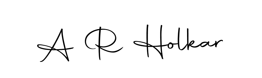 How to make A R Holkar name signature. Use Autography-DOLnW style for creating short signs online. This is the latest handwritten sign. A R Holkar signature style 10 images and pictures png