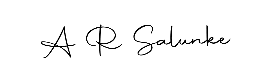 Create a beautiful signature design for name A R Salunke. With this signature (Autography-DOLnW) fonts, you can make a handwritten signature for free. A R Salunke signature style 10 images and pictures png