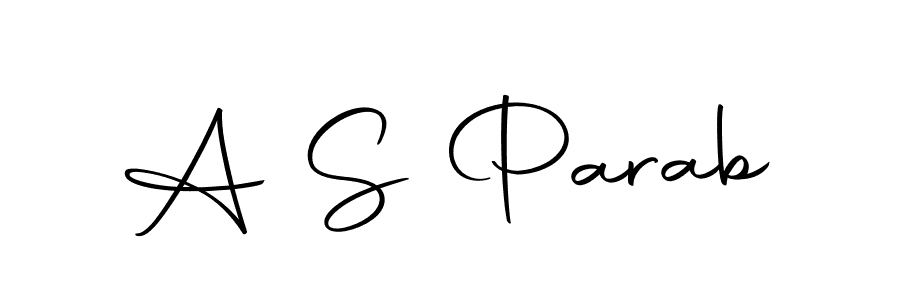 The best way (Autography-DOLnW) to make a short signature is to pick only two or three words in your name. The name A S Parab include a total of six letters. For converting this name. A S Parab signature style 10 images and pictures png