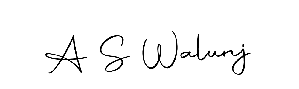 This is the best signature style for the A S Walunj name. Also you like these signature font (Autography-DOLnW). Mix name signature. A S Walunj signature style 10 images and pictures png