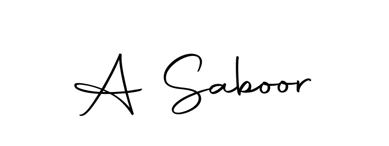 The best way (Autography-DOLnW) to make a short signature is to pick only two or three words in your name. The name A Saboor include a total of six letters. For converting this name. A Saboor signature style 10 images and pictures png