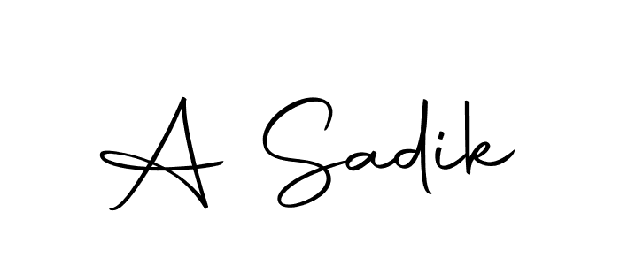 Also we have A Sadik name is the best signature style. Create professional handwritten signature collection using Autography-DOLnW autograph style. A Sadik signature style 10 images and pictures png