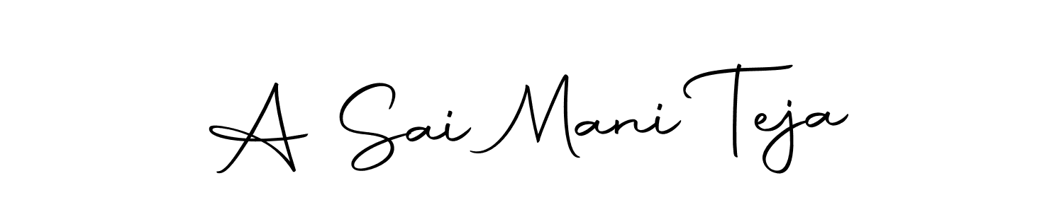 This is the best signature style for the A Sai Mani Teja name. Also you like these signature font (Autography-DOLnW). Mix name signature. A Sai Mani Teja signature style 10 images and pictures png