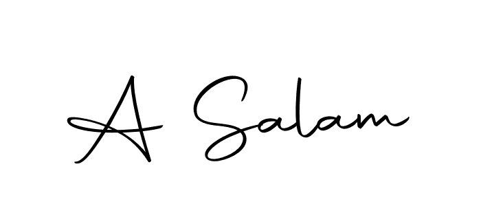 You should practise on your own different ways (Autography-DOLnW) to write your name (A Salam) in signature. don't let someone else do it for you. A Salam signature style 10 images and pictures png