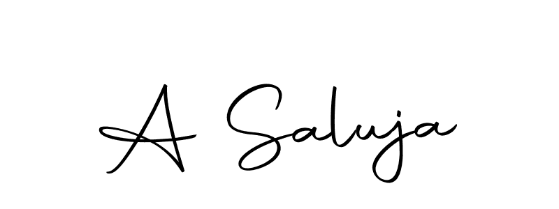 Use a signature maker to create a handwritten signature online. With this signature software, you can design (Autography-DOLnW) your own signature for name A Saluja. A Saluja signature style 10 images and pictures png