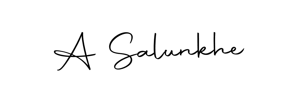 The best way (Autography-DOLnW) to make a short signature is to pick only two or three words in your name. The name A Salunkhe include a total of six letters. For converting this name. A Salunkhe signature style 10 images and pictures png