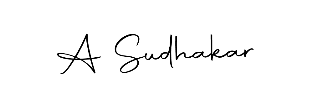 How to make A Sudhakar name signature. Use Autography-DOLnW style for creating short signs online. This is the latest handwritten sign. A Sudhakar signature style 10 images and pictures png