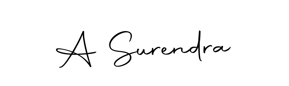 Design your own signature with our free online signature maker. With this signature software, you can create a handwritten (Autography-DOLnW) signature for name A Surendra. A Surendra signature style 10 images and pictures png