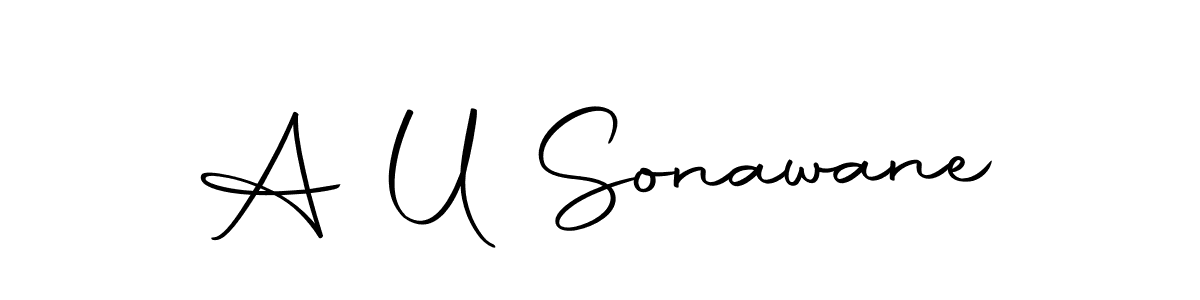 You should practise on your own different ways (Autography-DOLnW) to write your name (A U Sonawane) in signature. don't let someone else do it for you. A U Sonawane signature style 10 images and pictures png