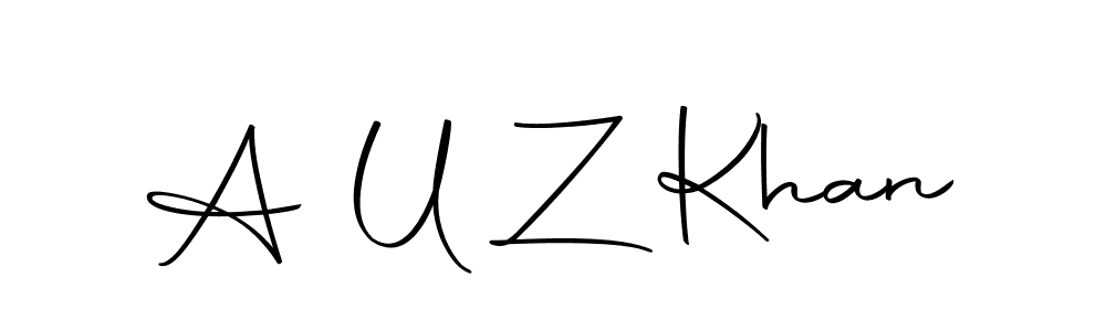 How to make A U Z Khan name signature. Use Autography-DOLnW style for creating short signs online. This is the latest handwritten sign. A U Z Khan signature style 10 images and pictures png