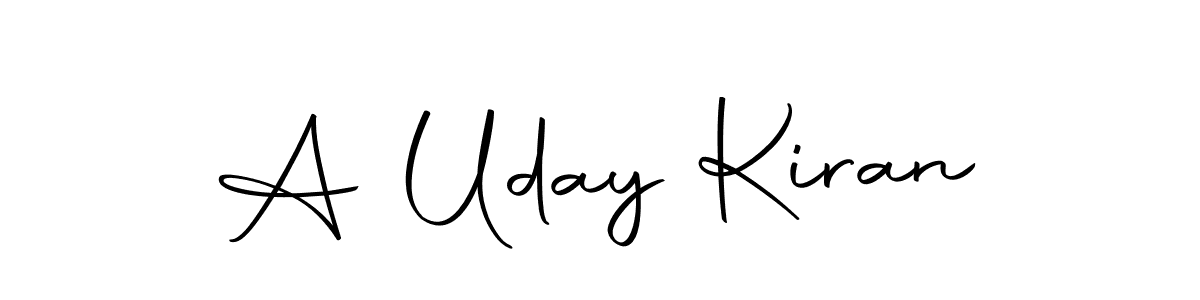 Use a signature maker to create a handwritten signature online. With this signature software, you can design (Autography-DOLnW) your own signature for name A Uday Kiran. A Uday Kiran signature style 10 images and pictures png