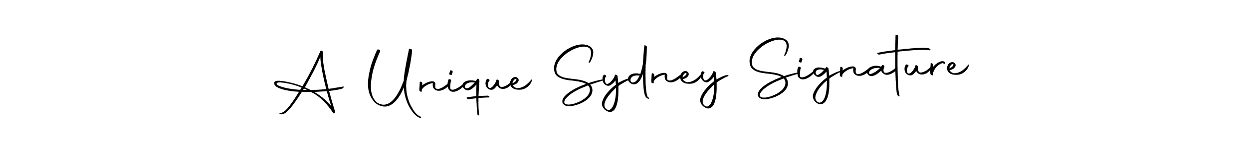 Make a beautiful signature design for name A Unique Sydney Signature. With this signature (Autography-DOLnW) style, you can create a handwritten signature for free. A Unique Sydney Signature signature style 10 images and pictures png