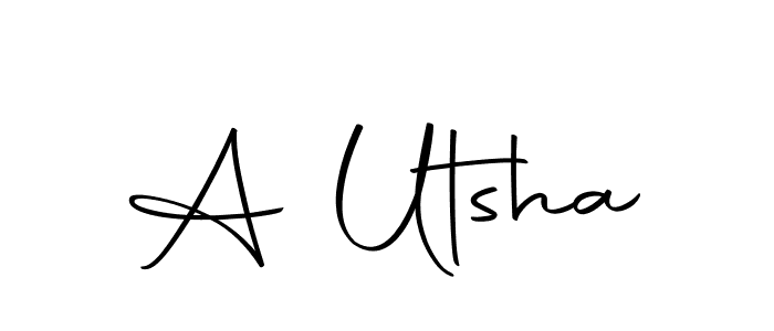 if you are searching for the best signature style for your name A Utsha. so please give up your signature search. here we have designed multiple signature styles  using Autography-DOLnW. A Utsha signature style 10 images and pictures png