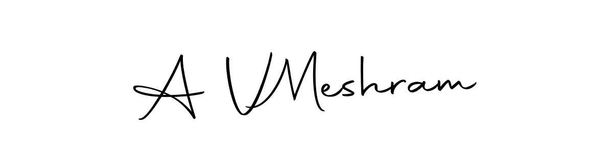 Similarly Autography-DOLnW is the best handwritten signature design. Signature creator online .You can use it as an online autograph creator for name A V  Meshram. A V  Meshram signature style 10 images and pictures png