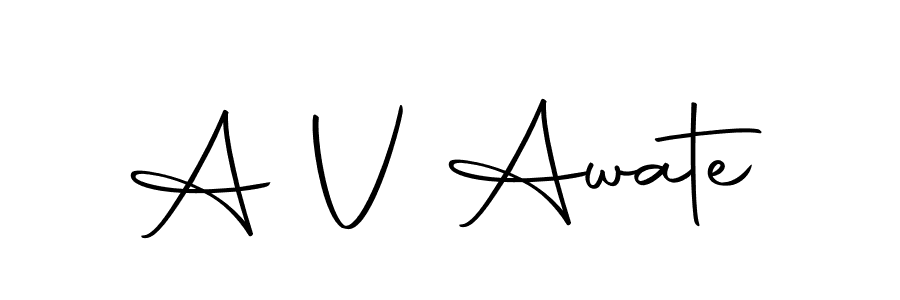 A V Awate stylish signature style. Best Handwritten Sign (Autography-DOLnW) for my name. Handwritten Signature Collection Ideas for my name A V Awate. A V Awate signature style 10 images and pictures png