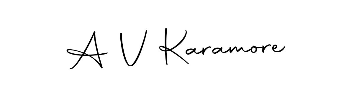 The best way (Autography-DOLnW) to make a short signature is to pick only two or three words in your name. The name A V Karamore include a total of six letters. For converting this name. A V Karamore signature style 10 images and pictures png