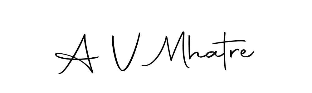 This is the best signature style for the A V Mhatre name. Also you like these signature font (Autography-DOLnW). Mix name signature. A V Mhatre signature style 10 images and pictures png