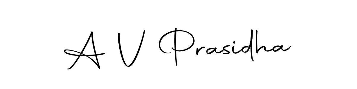 You should practise on your own different ways (Autography-DOLnW) to write your name (A V Prasidha) in signature. don't let someone else do it for you. A V Prasidha signature style 10 images and pictures png
