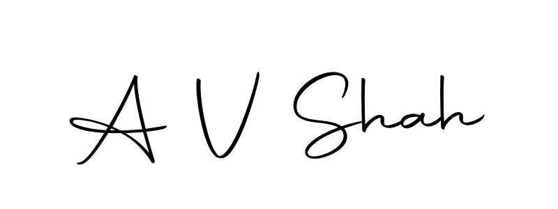 Make a beautiful signature design for name A V Shah. With this signature (Autography-DOLnW) style, you can create a handwritten signature for free. A V Shah signature style 10 images and pictures png