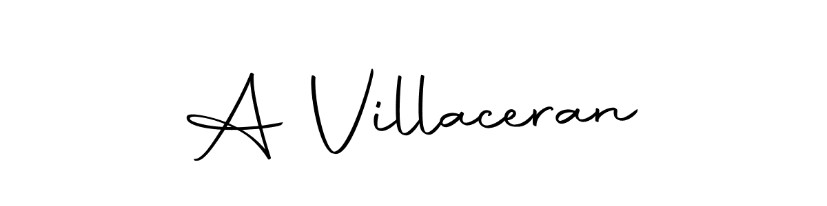 How to make A Villaceran name signature. Use Autography-DOLnW style for creating short signs online. This is the latest handwritten sign. A Villaceran signature style 10 images and pictures png