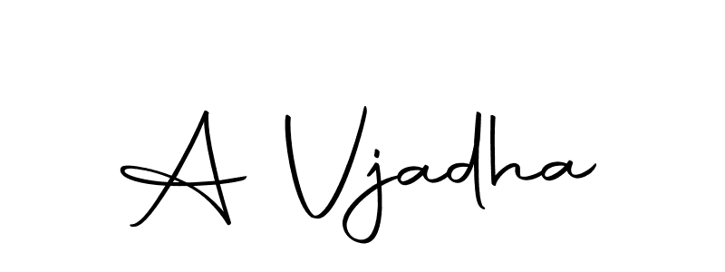 Design your own signature with our free online signature maker. With this signature software, you can create a handwritten (Autography-DOLnW) signature for name A Vjadha. A Vjadha signature style 10 images and pictures png