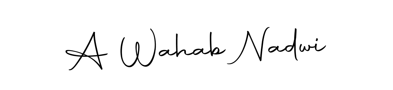 Similarly Autography-DOLnW is the best handwritten signature design. Signature creator online .You can use it as an online autograph creator for name A Wahab Nadwi. A Wahab Nadwi signature style 10 images and pictures png