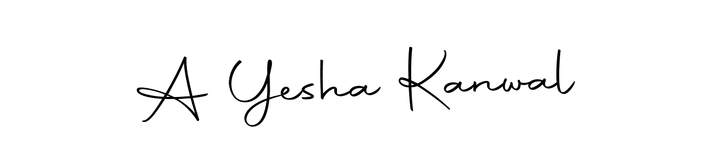Here are the top 10 professional signature styles for the name A Yesha Kanwal. These are the best autograph styles you can use for your name. A Yesha Kanwal signature style 10 images and pictures png