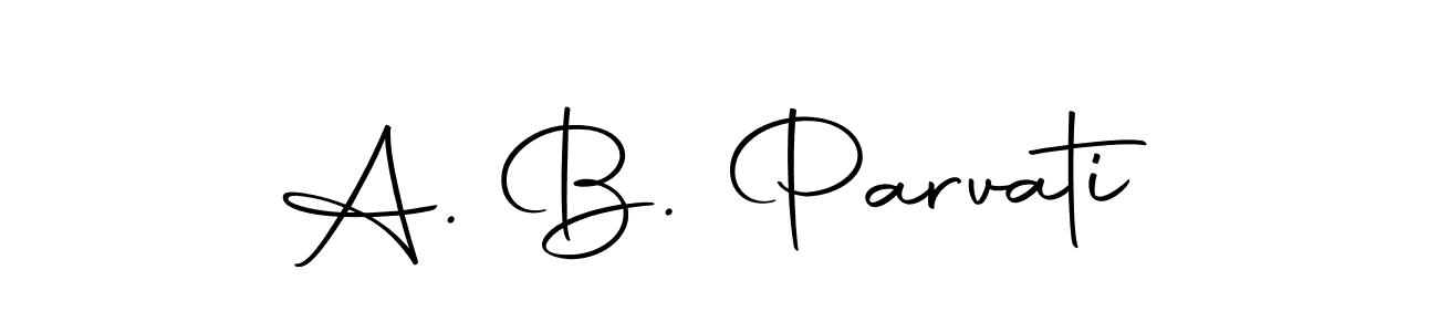 Design your own signature with our free online signature maker. With this signature software, you can create a handwritten (Autography-DOLnW) signature for name A. B. Parvati. A. B. Parvati signature style 10 images and pictures png