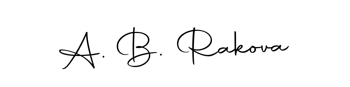 Design your own signature with our free online signature maker. With this signature software, you can create a handwritten (Autography-DOLnW) signature for name A. B. Rakova. A. B. Rakova signature style 10 images and pictures png