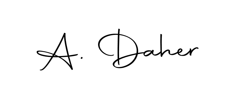 How to make A. Daher name signature. Use Autography-DOLnW style for creating short signs online. This is the latest handwritten sign. A. Daher signature style 10 images and pictures png