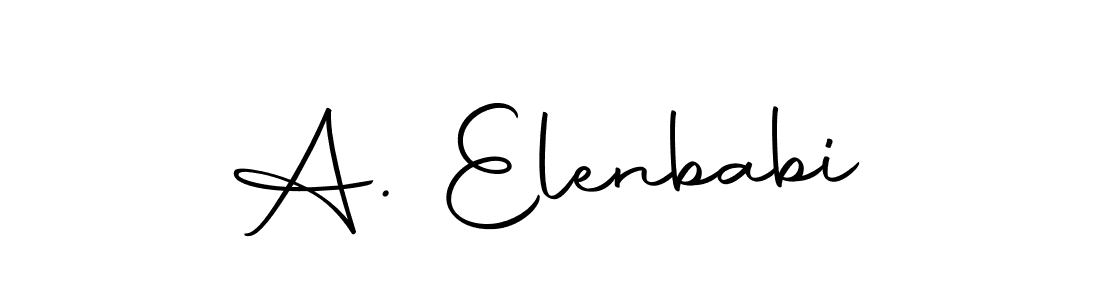 The best way (Autography-DOLnW) to make a short signature is to pick only two or three words in your name. The name A. Elenbabi include a total of six letters. For converting this name. A. Elenbabi signature style 10 images and pictures png