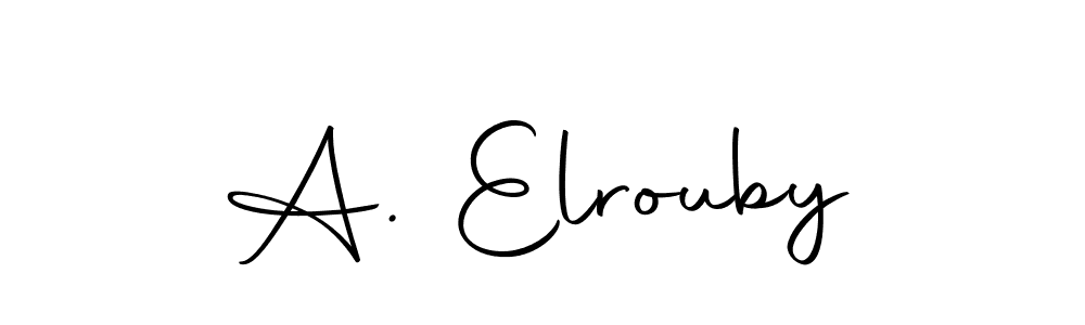 This is the best signature style for the A. Elrouby name. Also you like these signature font (Autography-DOLnW). Mix name signature. A. Elrouby signature style 10 images and pictures png