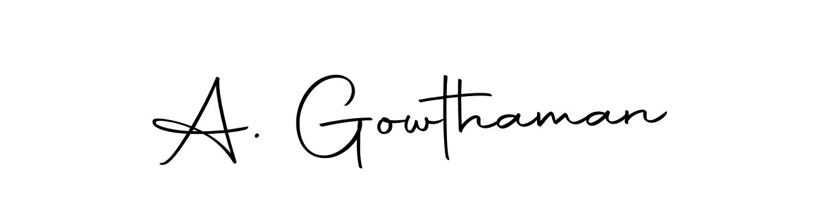 You can use this online signature creator to create a handwritten signature for the name A. Gowthaman. This is the best online autograph maker. A. Gowthaman signature style 10 images and pictures png