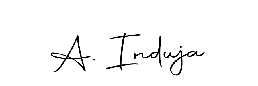 You should practise on your own different ways (Autography-DOLnW) to write your name (A. Induja) in signature. don't let someone else do it for you. A. Induja signature style 10 images and pictures png