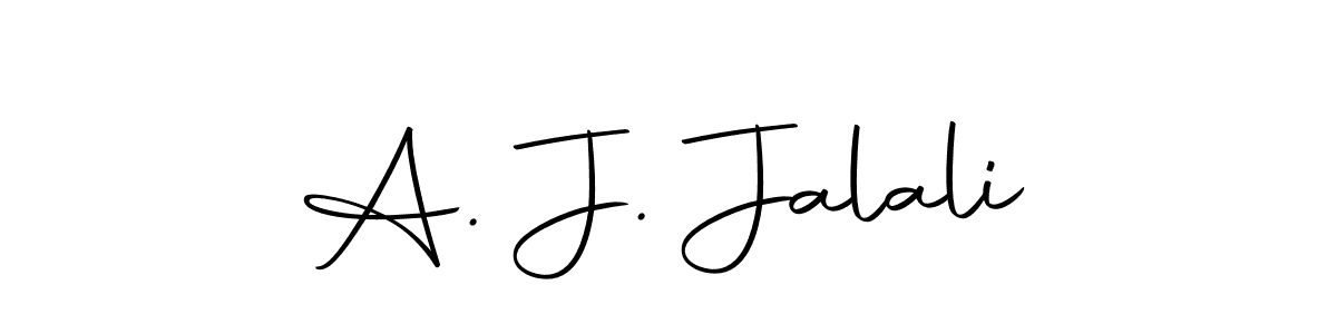 How to make A. J. Jalali name signature. Use Autography-DOLnW style for creating short signs online. This is the latest handwritten sign. A. J. Jalali signature style 10 images and pictures png