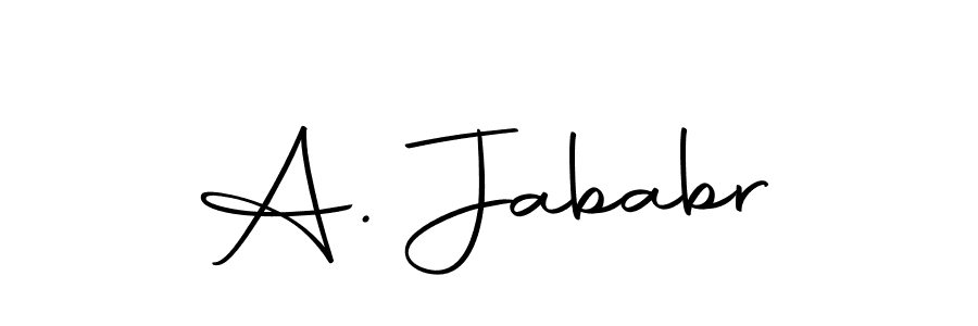 You should practise on your own different ways (Autography-DOLnW) to write your name (A. Jababr) in signature. don't let someone else do it for you. A. Jababr signature style 10 images and pictures png