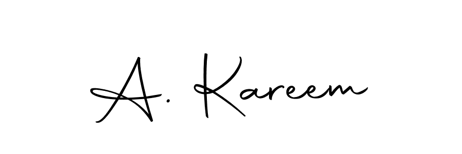 Design your own signature with our free online signature maker. With this signature software, you can create a handwritten (Autography-DOLnW) signature for name A. Kareem. A. Kareem signature style 10 images and pictures png