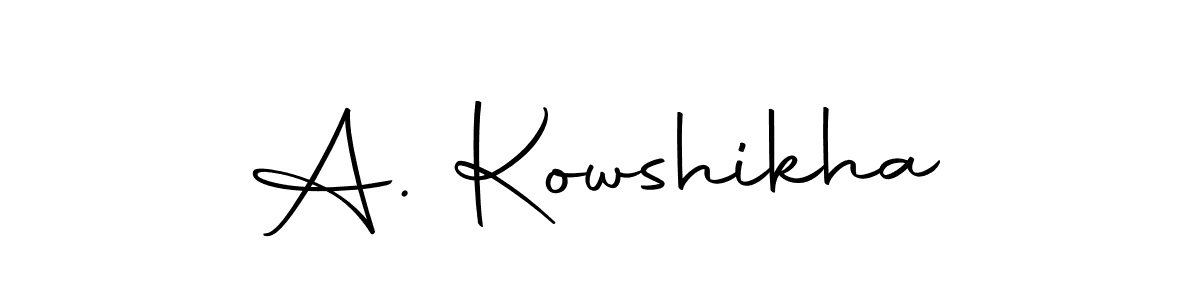 The best way (Autography-DOLnW) to make a short signature is to pick only two or three words in your name. The name A. Kowshikha include a total of six letters. For converting this name. A. Kowshikha signature style 10 images and pictures png
